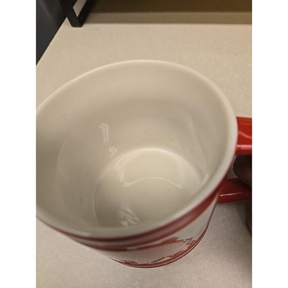 Etched Ceramic Mug California Republic Bear Red Off-White 14 Ounce SF Mercantile - Picture 3 of 15